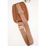 Solid Color Crossbody Fanny Pack Belt Bag: BROWN