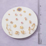 Ten Pair Assorted Flower Stud Earrings Set