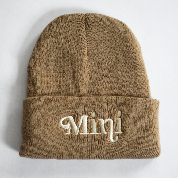 Matching Knit Hats- Mini- Tan: Toddler Size