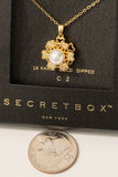 Secret Box Gold Dipped Cz Cluster Flower Pendant Necklace: GD