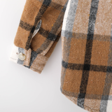 ADULT Hooded Brown & Gray Flannel Shacket