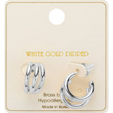 14K Gold Dipped Triple Hoop Tango Earrings: Silver