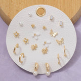 Ten Pair Butterfly Floral & Hoops Earrings Set