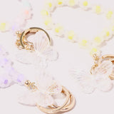 Cut Candy Color Flower Beads Butterfly Key chain: Multi