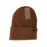 Unisex Wide Cuff C.C Beanie: Chocolate Brown
