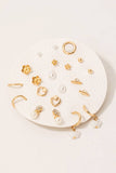 Ten Pair Pearl Studs & Charms Flower Studs Earrings Set