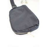 Solid Color Crossbody Fanny Pack Belt Bag: BLACK