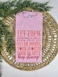 "Let Them" Pink Graphic Tee