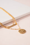 Compass and Bar Charm Layered Necklace