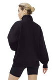 Women's Long Sleeve Half Zip Sweatshirt Fleece Oversized Pullover Sweater