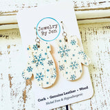 Mitten Earrings: Snowflakes