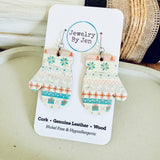 Mitten Earrings: Pastel Christmas Sweater