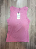 Casual Round Neck Tank - Pink