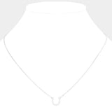 Secret Box Sterling Silver Dipped CZ Horseshoe Pendant Necklace