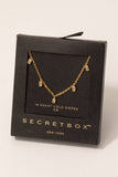 Secret Box Gold Dipped Cz Baguette Charms Necklace: GD