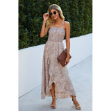 Sleeveless Halter Polka Dot Ruffle Hem Dress