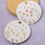 Ten Pair Butterfly Floral & Hoops Earrings Set