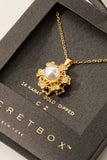 Secret Box Gold Dipped Cz Cluster Flower Pendant Necklace: GD