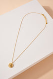 Round Sun Charm Necklace - Gold