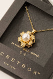 Secret Box Gold Dipped Cz Cluster Flower Pendant Necklace: GD