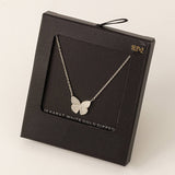 Gold Dipped Butterfly Pendant Necklace: GD