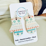 Mitten Earrings: Pastel Christmas Sweater