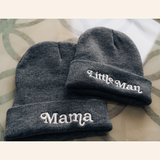 Matching Knit Hats- Little Man- Dark Gray: Youth Size