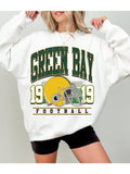 Green Bay Football Vintage Crewneck Sweatshirt - White
