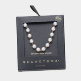 Secret Box 14K Gold Dipped Pearl Station Necklace