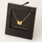 Gold Dipped Butterfly Pendant Necklace: GD