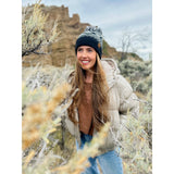 Aztec Multi-Colored Pom C.C Beanie - Taupe