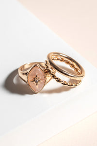 Northern Star Marquise Ring Set - Pink