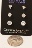 3Pc Mixed Cubic Zirconia Stud Earrings Set: G