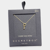 Secret Box 14K Gold Dipped Geometric Pendant Necklace: Gold