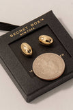 Secret Box Gold Dipped Oval Bead Stud Earrings: GD