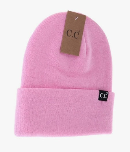 CC Wide Cuff Beanie - Barbie Pink