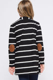 Girl's Striped Cardigan - Black