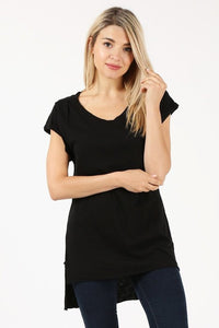 Hi-Lo Tunic Tee - Black