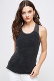 Mineral Wash Racerback Tank - Black