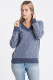Cut-Out Crewneck Sweatshirt - Blue