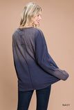 Cotton Knit Vintage Washed Long Sleeve Top