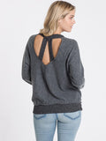 Cut-Out Crewneck Sweatshirt - Charcoal