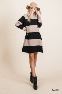 Colorblock Long Sleeve Dress