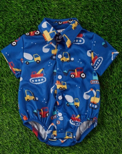 Boy's Blue Construction Site Onesie