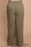 Curvy Cotton Linen Vintage Washed Pants