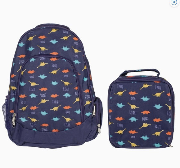 Dino Pattern Backpack & Lunchbag Set