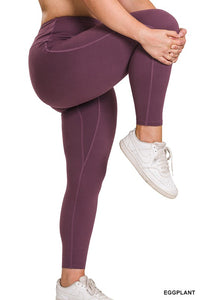 Curvy Full Length Leggings - Purple