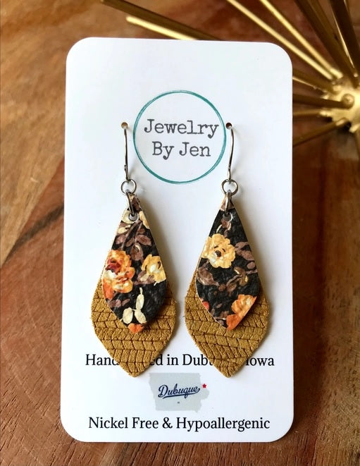 Fall Floral Dangle Earrings