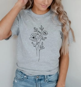 Simple Floral Graphic Tee