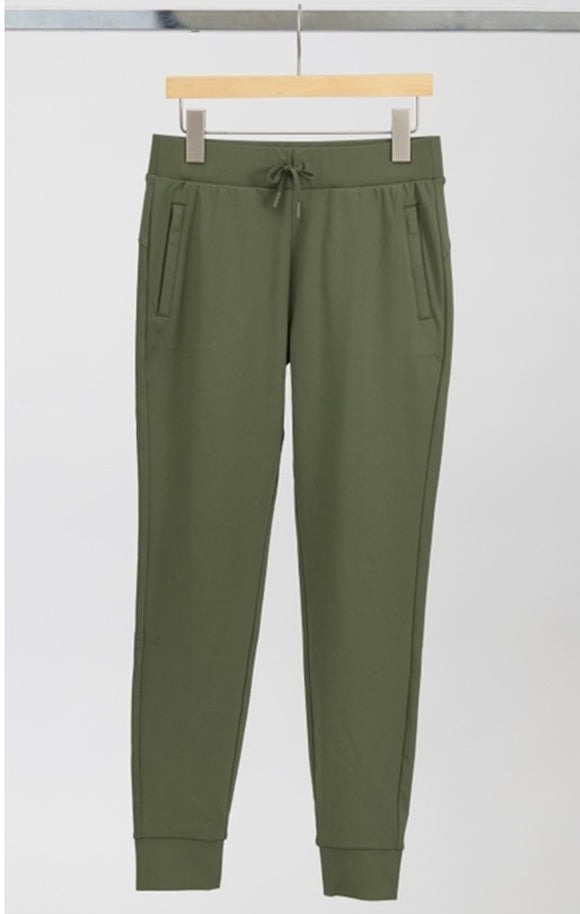 Girls Lux Pocket Jogger with Drawstring - Mulled Basil